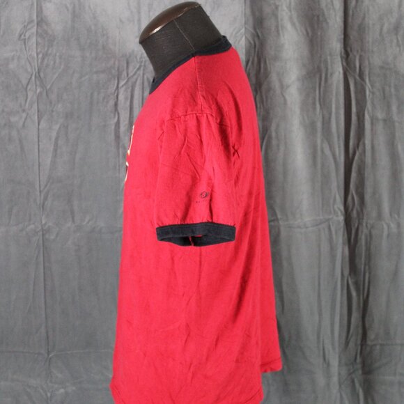 Calgary Flames Shirt (Retro) - Black C logo Ringer Tee - Men's Medium - Picture 4 of 7